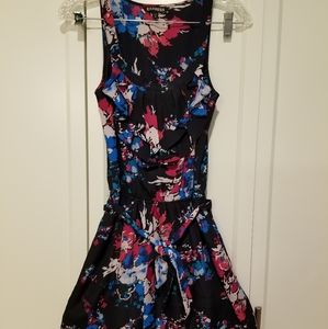 Express abstract watercolor floral dress